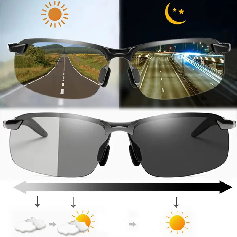 

Photochromic Sunglasses for Man Polarized Driving Sun Glasses Chameleon Outdoor Sports Night Vision Cycling Sunglasses Goggles