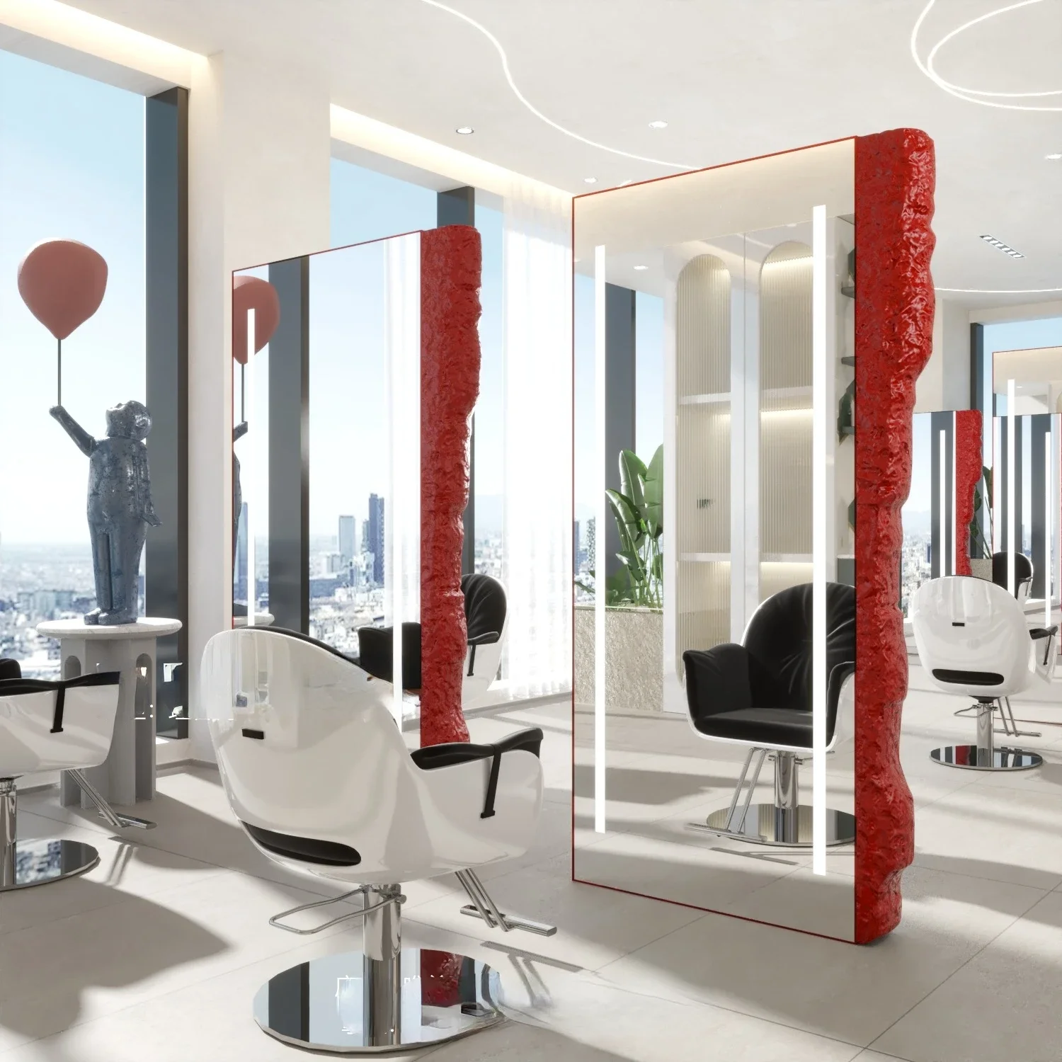 

Internet celebrity hair salon mirror hair salon dedicated single and double-sided floor to ceiling full body