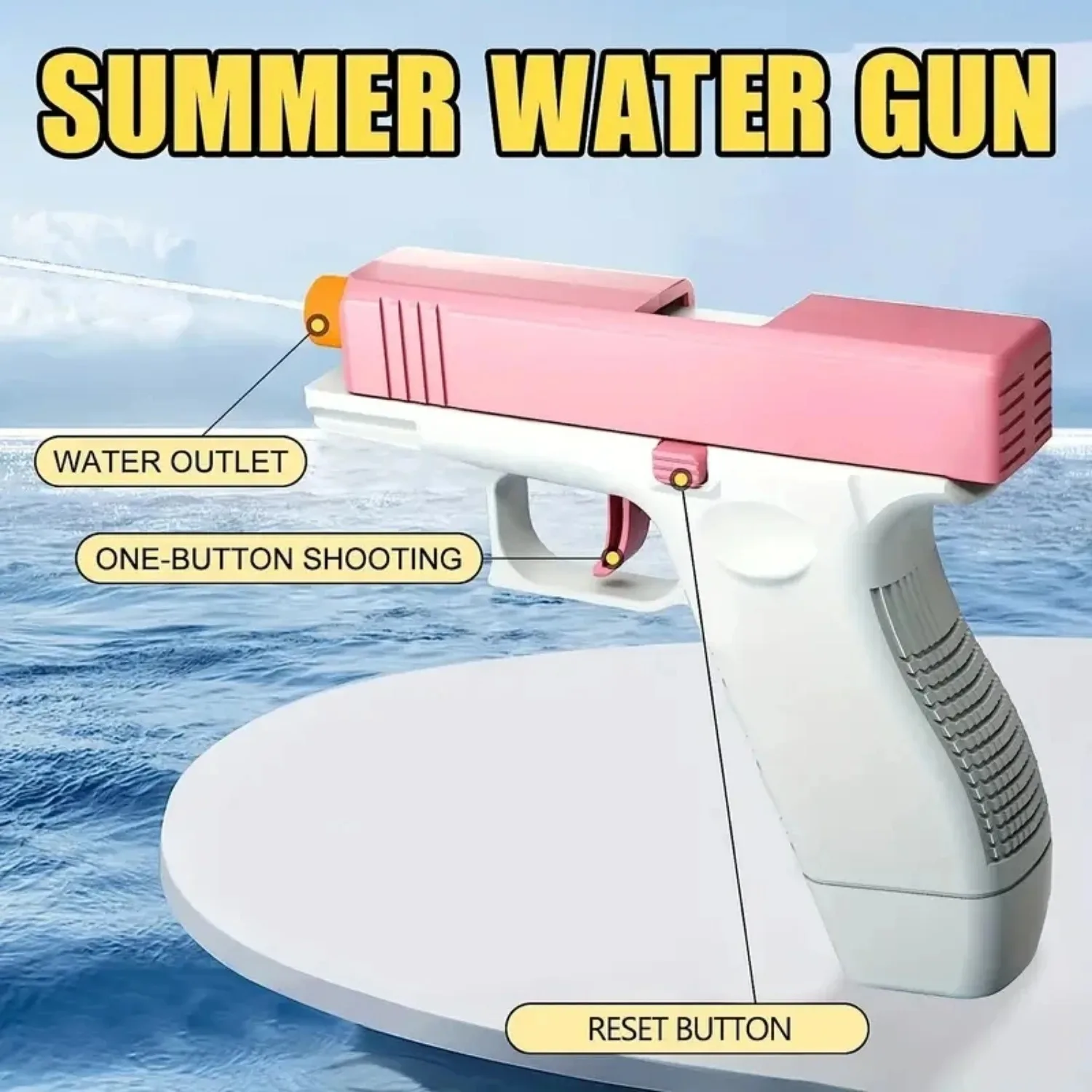 Glock Water Guns Toy Manual Repeater Water Squirt Gun Toy with Linkage Recoil for Boys and Girls, PP Material, Ages 3-6 Years