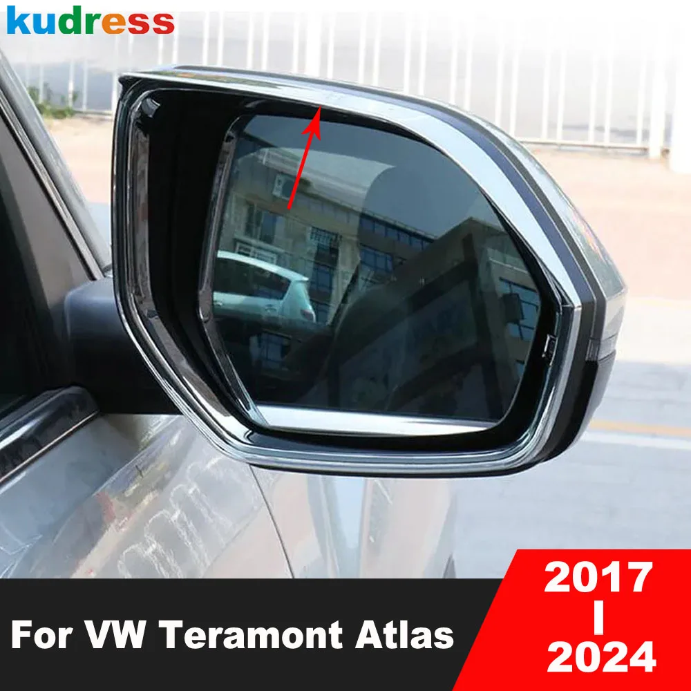 

Для Volkswagen VW Teramont Atlas 2017-2023 2024: хромированные накладки на зеркала заднего вида, защита от дождя и солнца, аксессуары