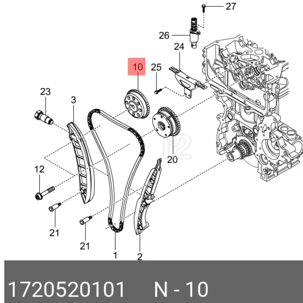 1720520101 For Ssang Yong Actyon New Korando C 2010 Camshaft Gear Chain Gear