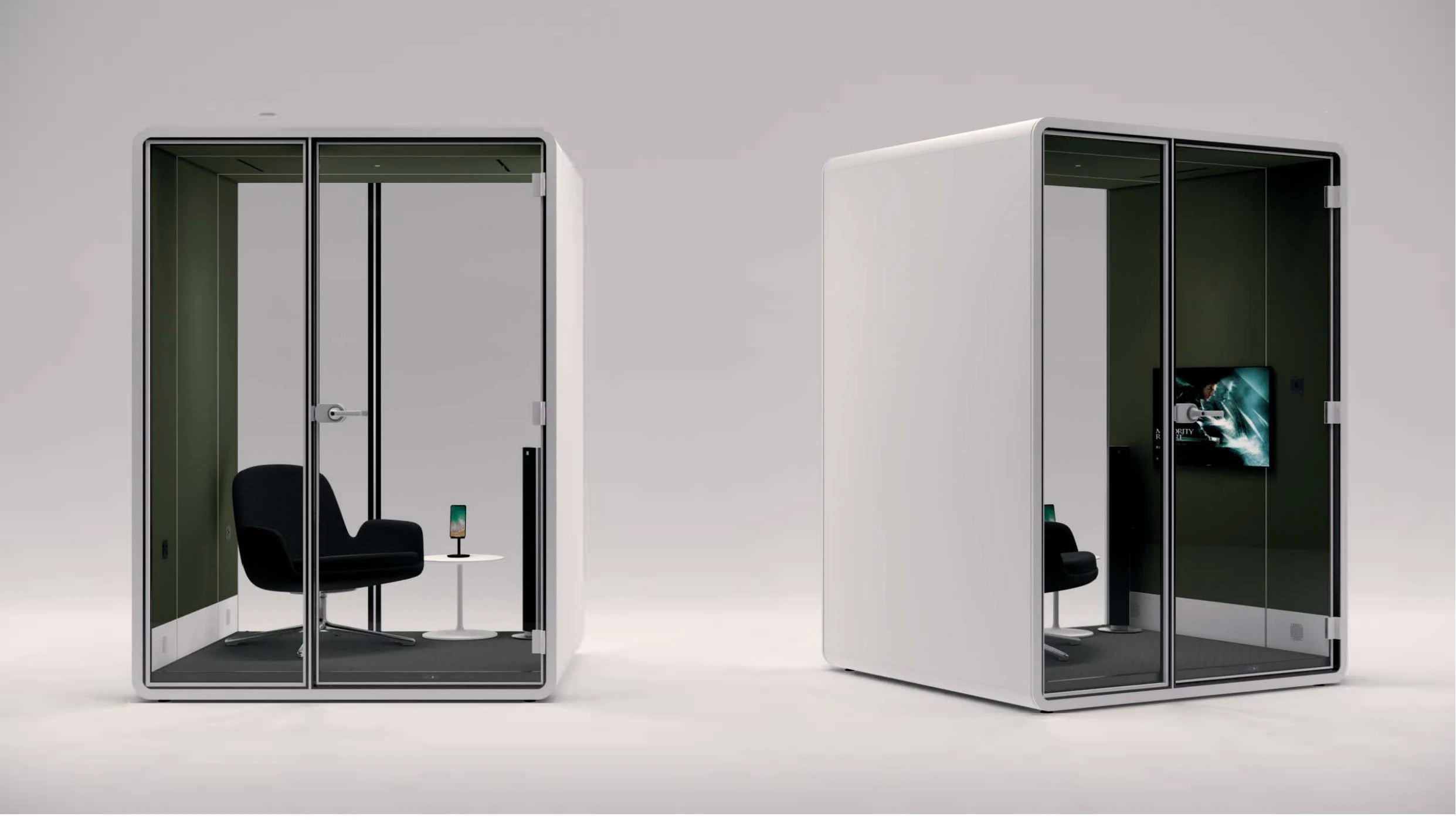 Hooqu وحدات مشتركة الخصوصية الصوتية المحمول المنقولة الصمت عازلة للصوت كشك الهاتف 2 شخص مكتب القرون