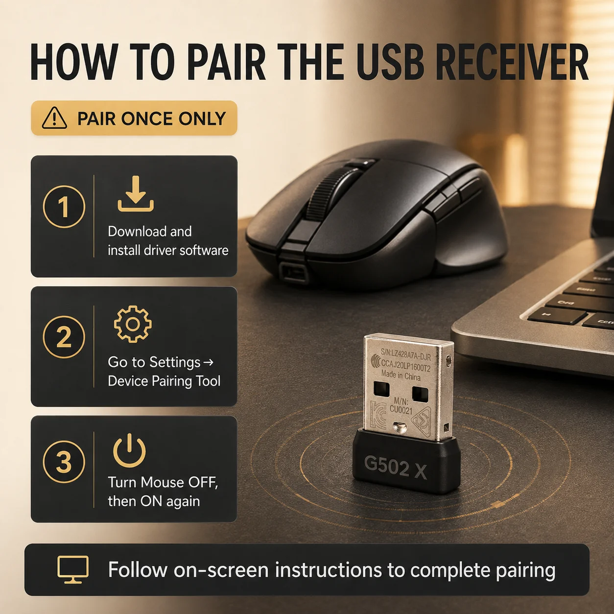 USB Dongle Mouse Receiver Adapter Replacement for Logi-tech G502X Wireless Gaming Mouse Replacement Accessories , New2026 view 5