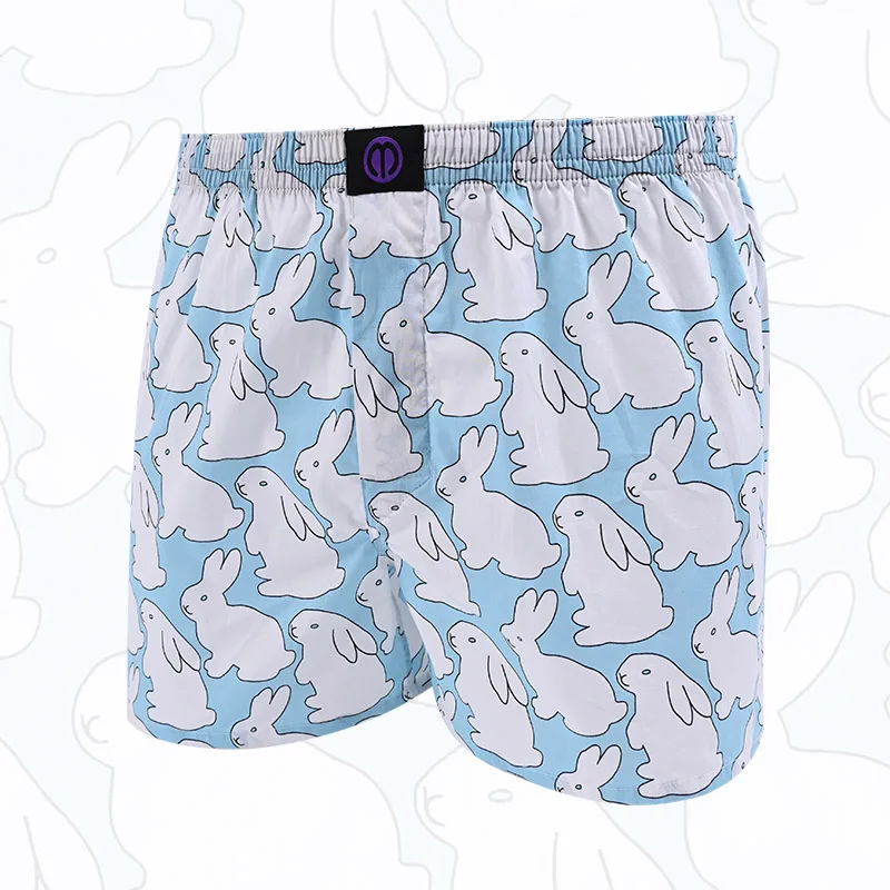 Blue Rabbit Pure Cotton Underwear Pattern For Men And Women Pattern Comfortable Breathable Shorts For Home Leisure