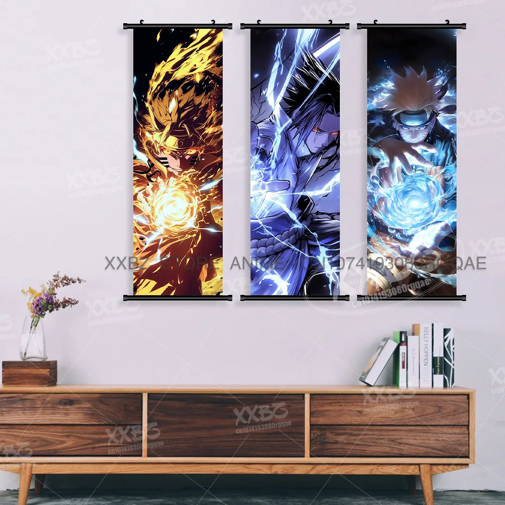 Japanische Anime-Heimdekoration, Wandkunst, Gemälde zum Aufhängen, Uzumaki Naruto Scrolls Bild, klassische Hot Blooded Leinwanddruck-Poster – Detail 4