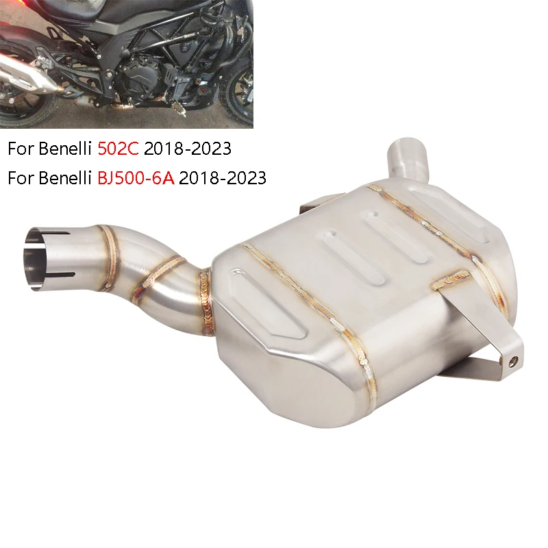 For Benelli 502C BJ500-6A 2018-2023 Motorcycle Exhaust Mid Connect PipeTube Eliminator Enhanced Box Slip On