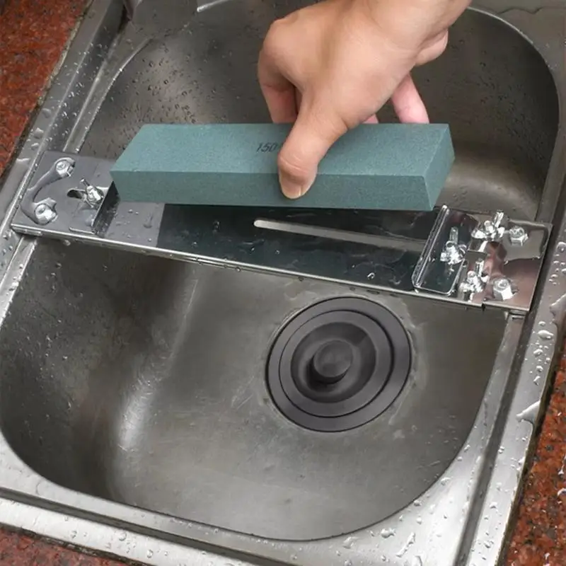 New Stainless Steel Whetstone Holder Retractable Sharpening Stone Bracket Telescopic Support Stand For Kitchen Sink Use