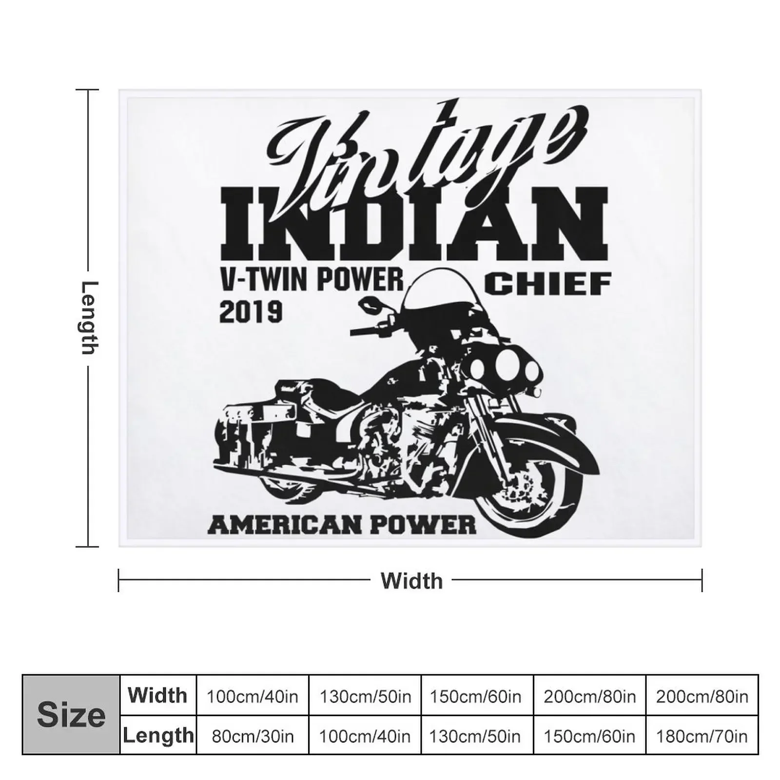 VINATGE Indian Chief Classic Motorcycles - American Power Throw Blanket For Baby Designers Blankets