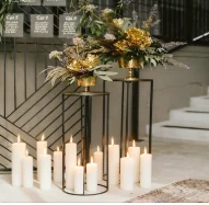 Gold Mesh Backdrop Round Flower Stand Grid Arch For Wedding Decoration qq102