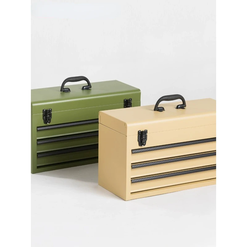 New product launched in Gstandard American style 133X home metal storage box, storage box, three-layer drawer model