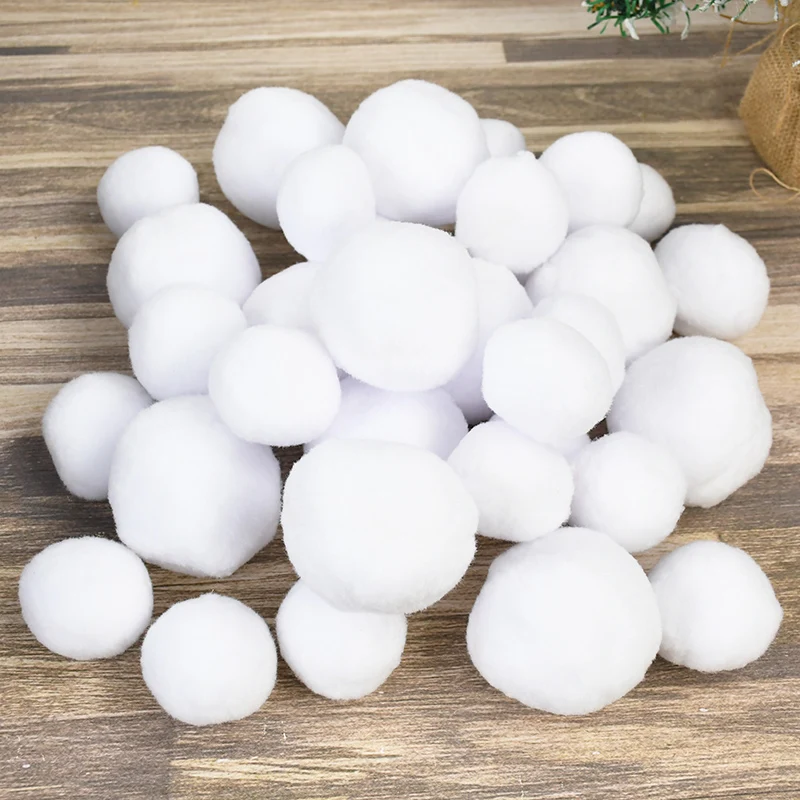 5pcs 5/7cm Plush Christmas Snow Balls Artificial Snow Fight Ball Kids Gifts Toy Xmas Tree Hanging Ornament Christmas Party Decor