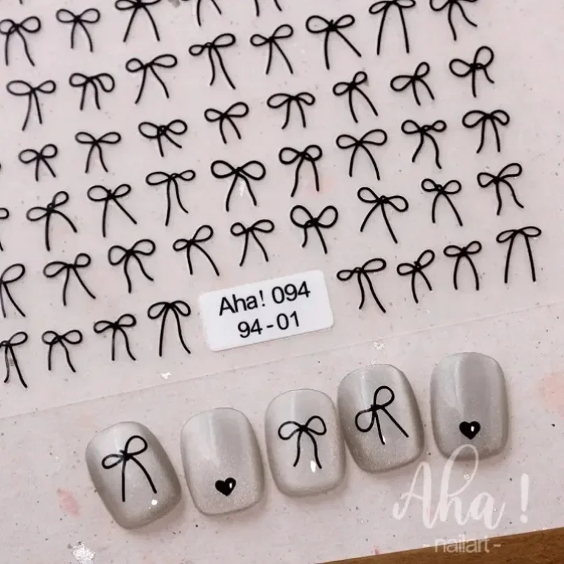 1 قطع 3d القوس الصغير مسمار الفن ملصقات الأزياء الكرتون الشريط مسمار الديكور الشارات DIY مسمار الملحقات ملصقات #5