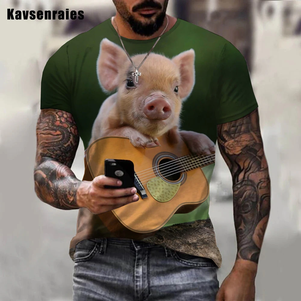 Animal Pig Printed 3D T Shirt 2022 Summer Fashion Casual Short Sleeve T Shirts Funny Pig Harajuku Streetwear Men T-shirt