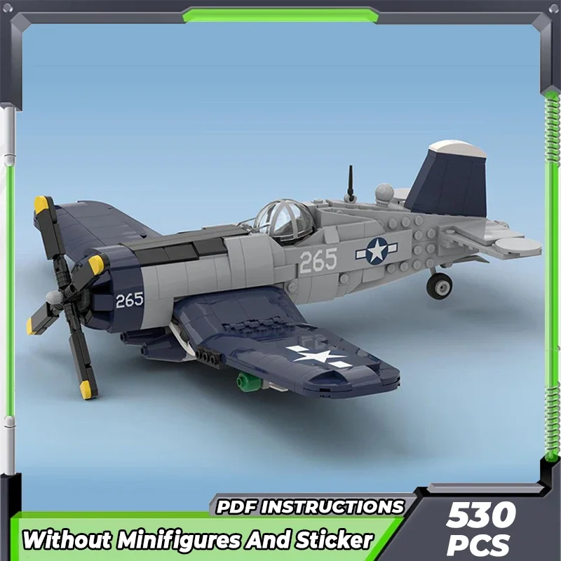 Moc Building Bricks Military Model F4U Corsair Recon Fighter Technology Modular Blocks Gifts Toys For Children DIY Sets Assembly