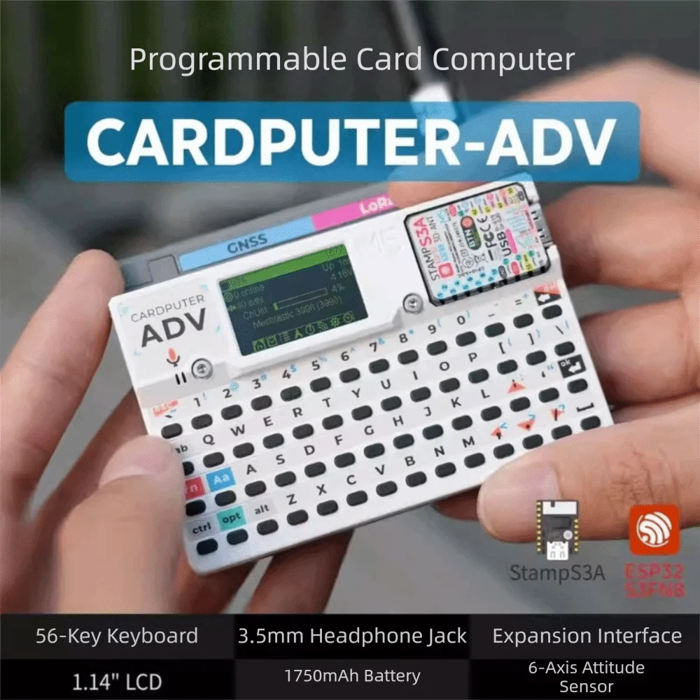 1.14 Inch Screen Portable Computer 56 Key Keyboard 1750mAh Battery IoT Controller Automation Programmable Card-sized Computer