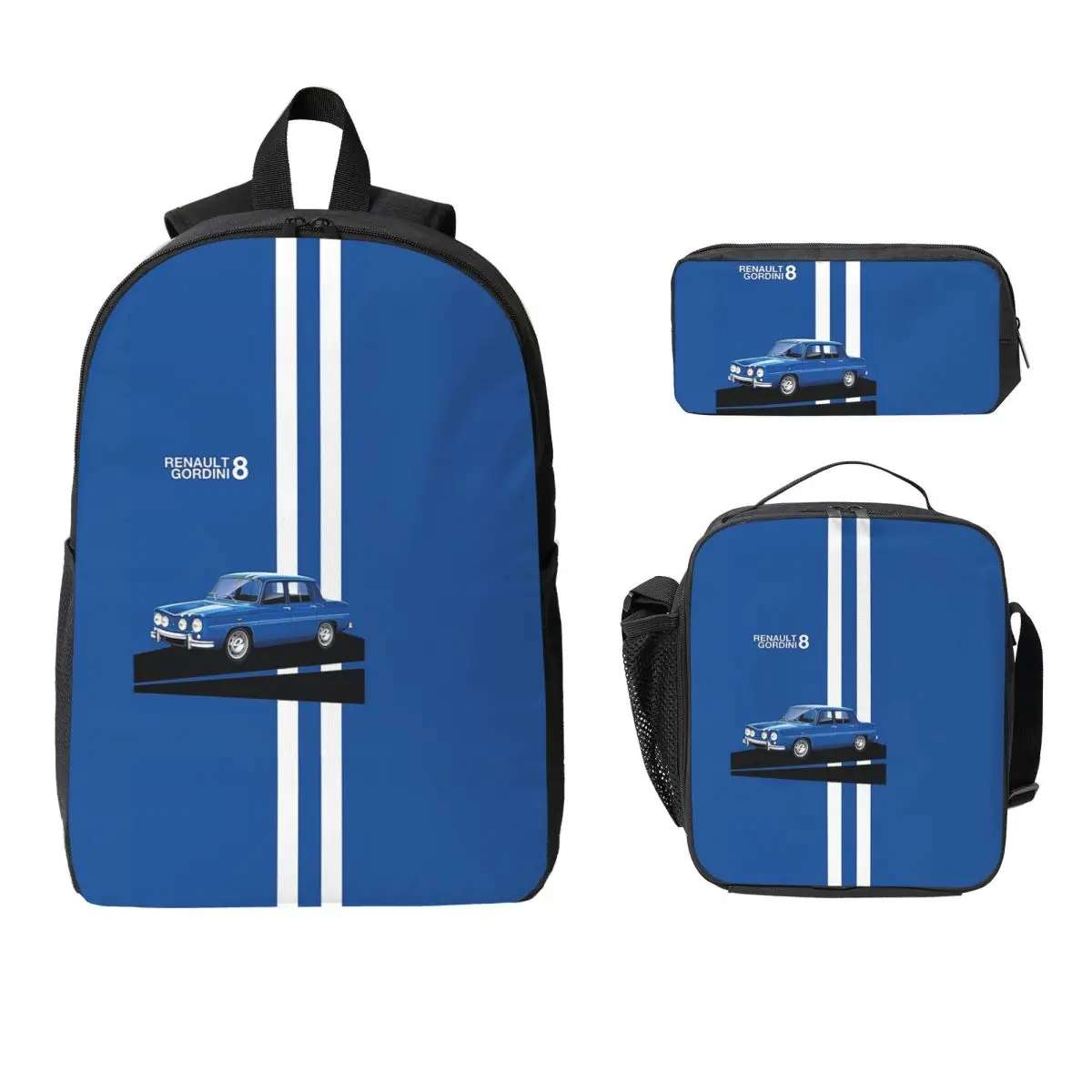 

R8 Gordini Backpack Student Boys Girls BookBag School Bag Computer Shoulder Bags 3ps Insulated Lunch Bag Pencil Case