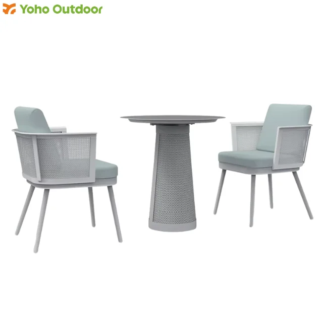 

Modern Design 2-Seater Aluminum Outdoor Sofa Furniture Set for Patio Balcony Garden Courtyard Villa with Round Table