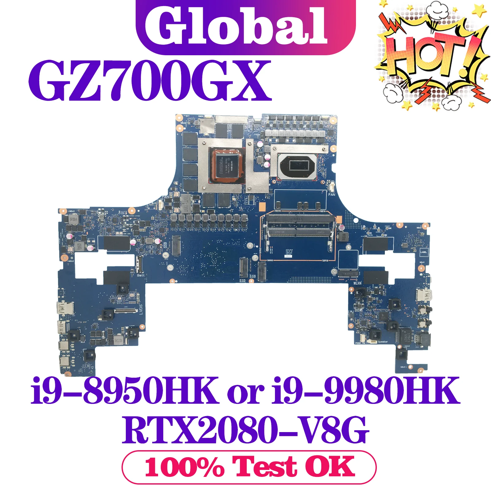 

KEFU Mainboard For ASUS GZ700GX GZ700G AZ700G AZ700GX Laptop Motherboard i9-8950HK i9-9980HK RTX2080-V8G