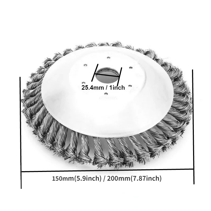 Steel Wire Grass Trimmer Head 150mm/200mm, 6Inch/8Inch Weed Removal Wheel, Brush Cutter Bowl Plate for Lawn Mower