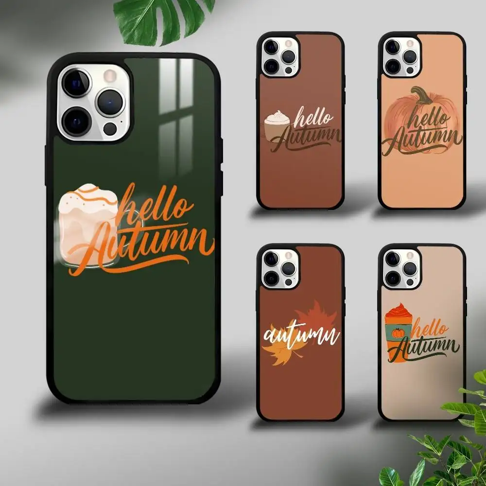 

Hello Autumn Fashion Phone Case For IPhone 16 15 14 13 12 11 Pro Max Plus Mini Plus Hard Mirror Surface Protect Funda