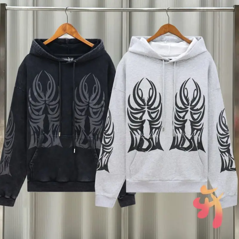 

Fashion Street High Quality Terry 100%Cotton WHO DECIDES WAR Hoodies Vinatge Totem Print Cleanfit Men Women Sweatshirts