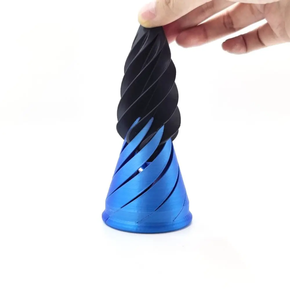 Passthrough Sculpture 3D Printed Spiral Cone Toy Vortex Thread Through Helix Screw Fidget Toy Decorative Ornaments