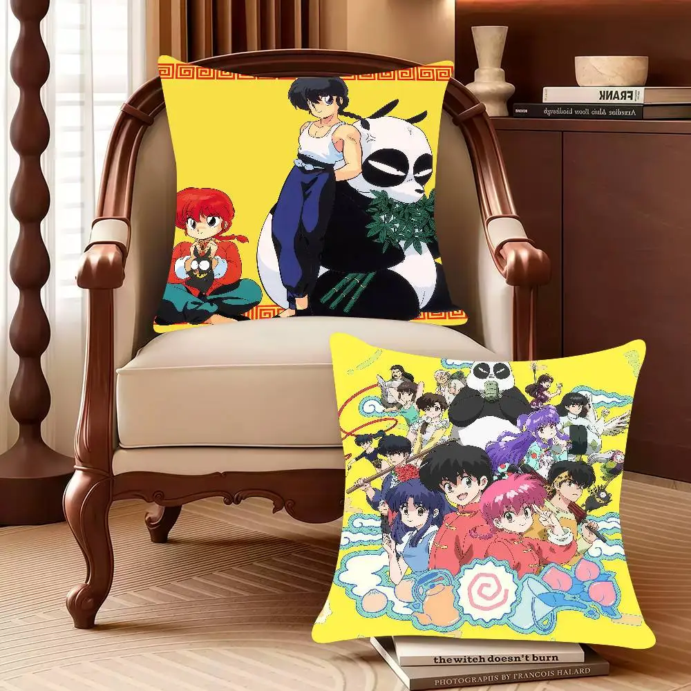 Anime R-Ranma One Half Pillow Case Decor Protective Covers Comfortable Soft For Sofa Living Room Home Office