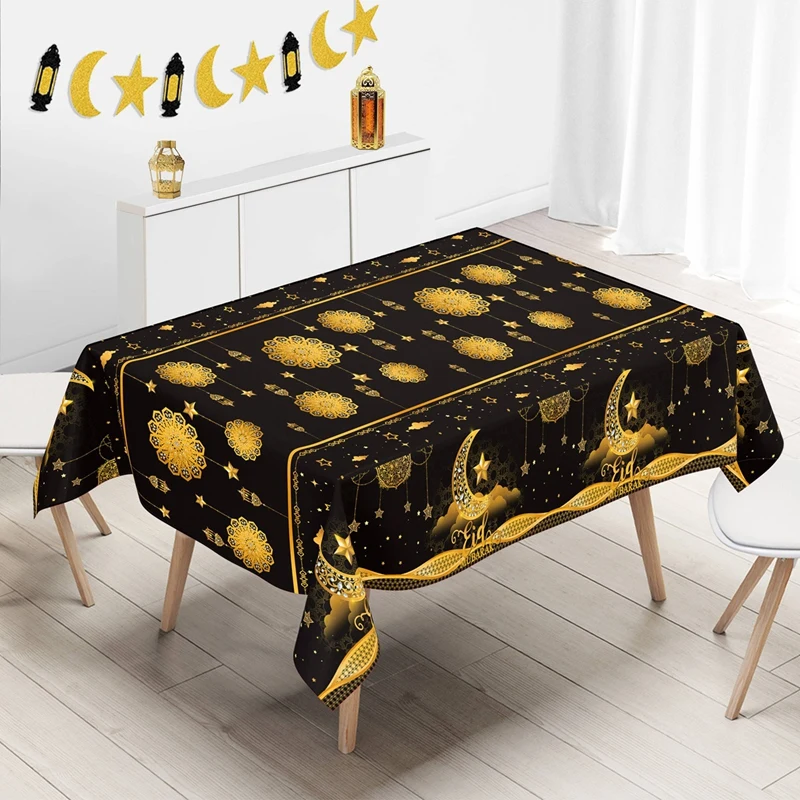 Ramadan Decor Tablecloth EID Mubarak Decor For Home 2024 Ramadan Kareem Islamic Muslim Party Eid Al Adha Gifts Happy Eid Al Fitr