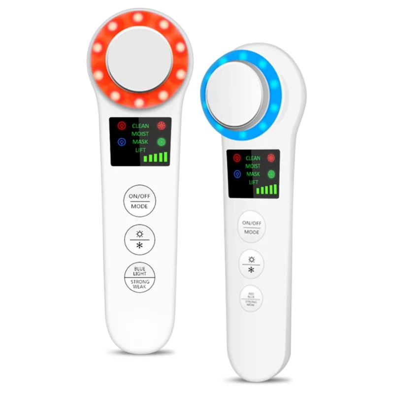 Multifuncional V Face Massage Machine, Facial Beauty Care, Quente e Frio, Levantamento da pele, Remoção de rugas, Badejo, Luz LED