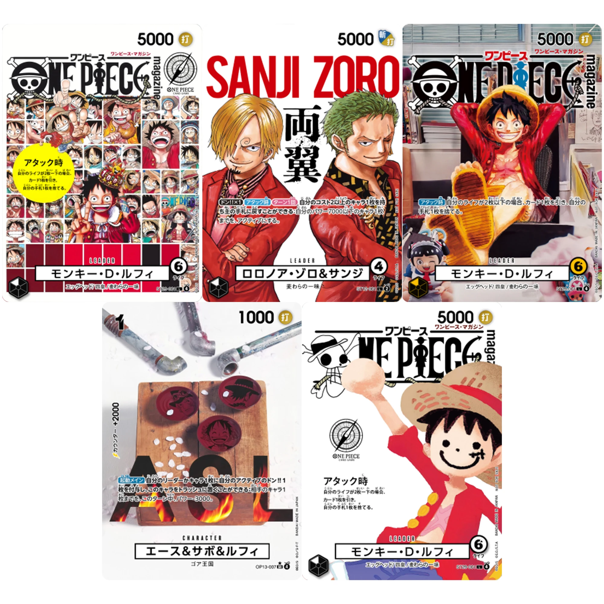 Diy One Piece Magazine Luffy Nami Zoro Sanji Japanese Flash Card OPCG Self Made Classic Anime Collection Card Gift Toy view 3