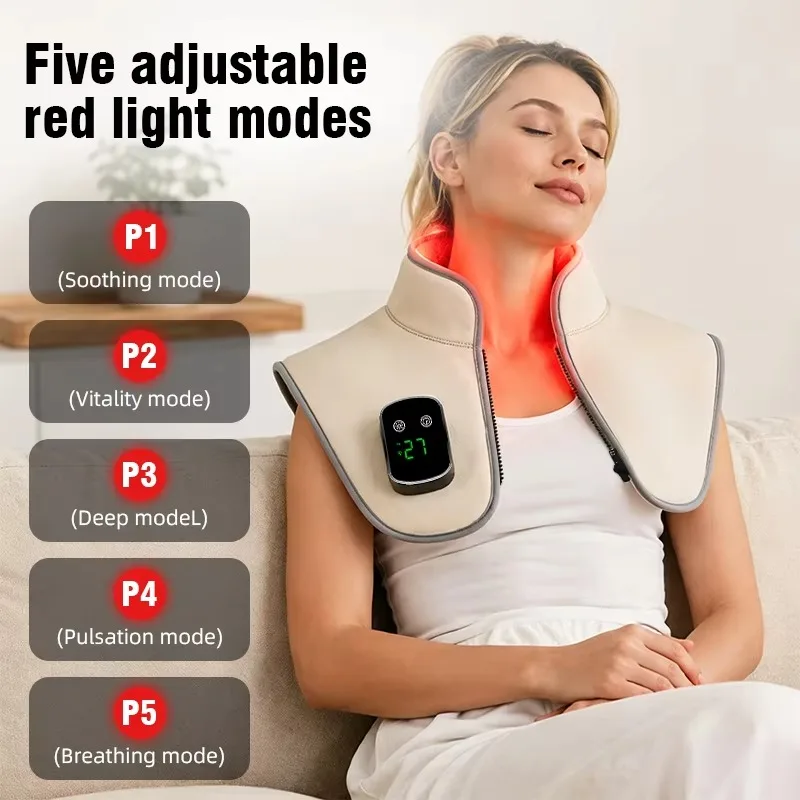 Large wireless red light therapeutic instrument, suitable for neck and shoulder, 660nm 850nm near-infrared