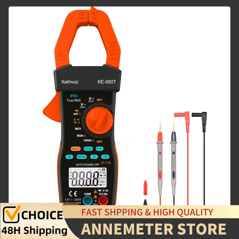 

Digital Clamp Meter 1000A/2000V AC DC Current Voltage LPF Multimeter 6000 Counts TRMS NCV Amp Volt Resistance Capacity Frequency