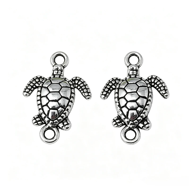 240 Stück Schildkröten-Verbinder in Antiksilberfarbe für DIY-Schlüsselanhänger und Schmuckherstellung, 21 x 14 mm – Detail 5