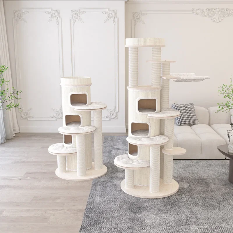 Warm Hemp Barrel Castle Cat Climbing Frame Cat Tree Integrated Large Luxury Maine Cat Villa