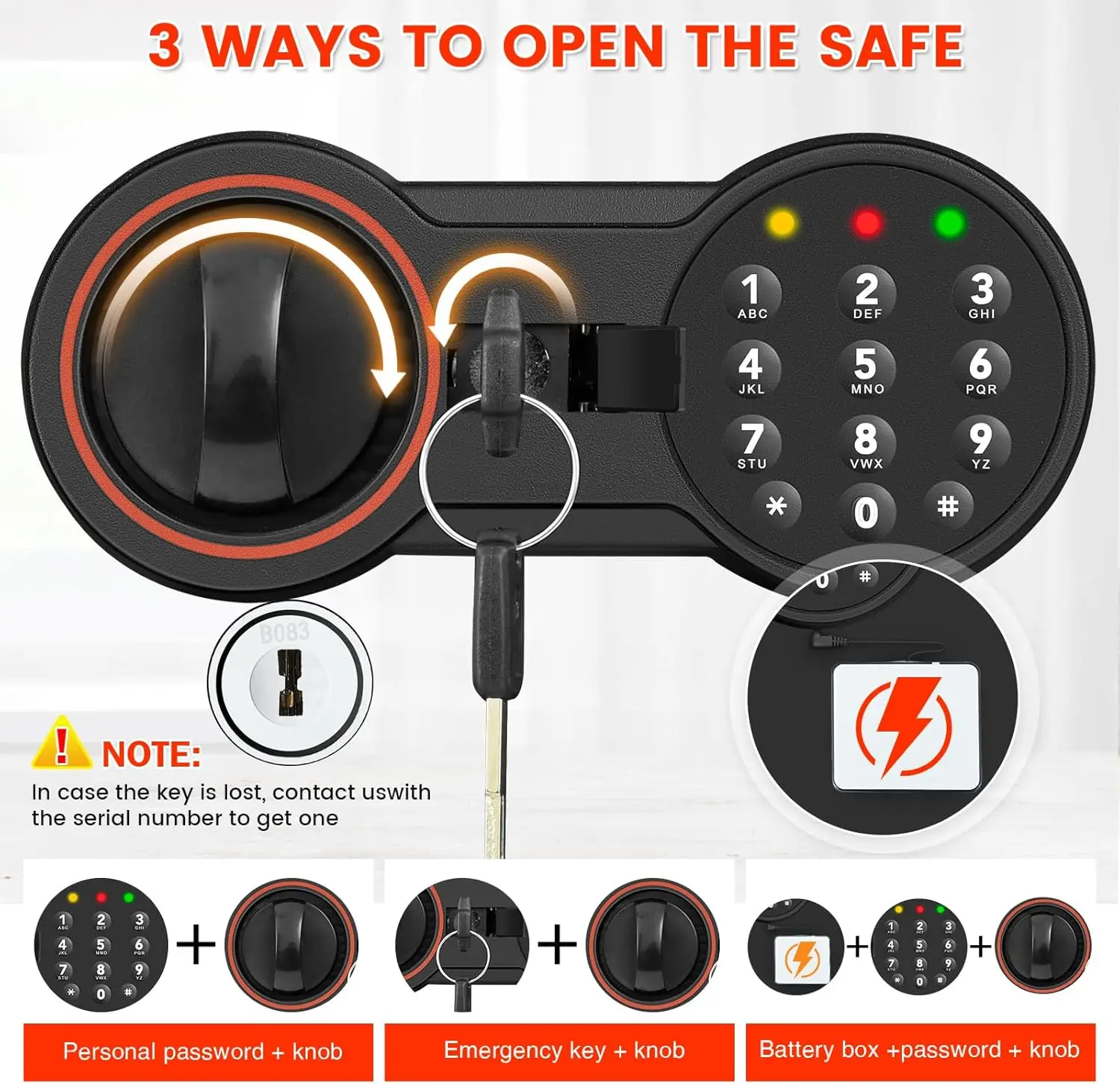 6.0 Cub Large Home Safe, Digital Security Safe Box with Combination Lock, Removable Shelf and Alarm System, Anti-Theft Document