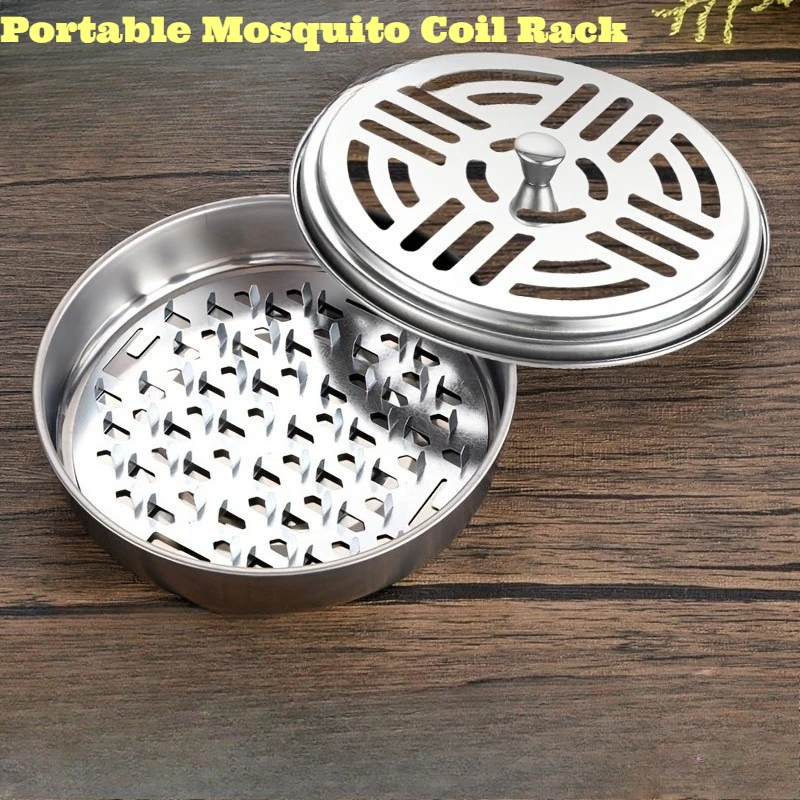 Portable Mosquito Repellent Incense Box with Lid Compact Storage Spiral Coil Burner Indoor Outdoor Camping Travel Essential