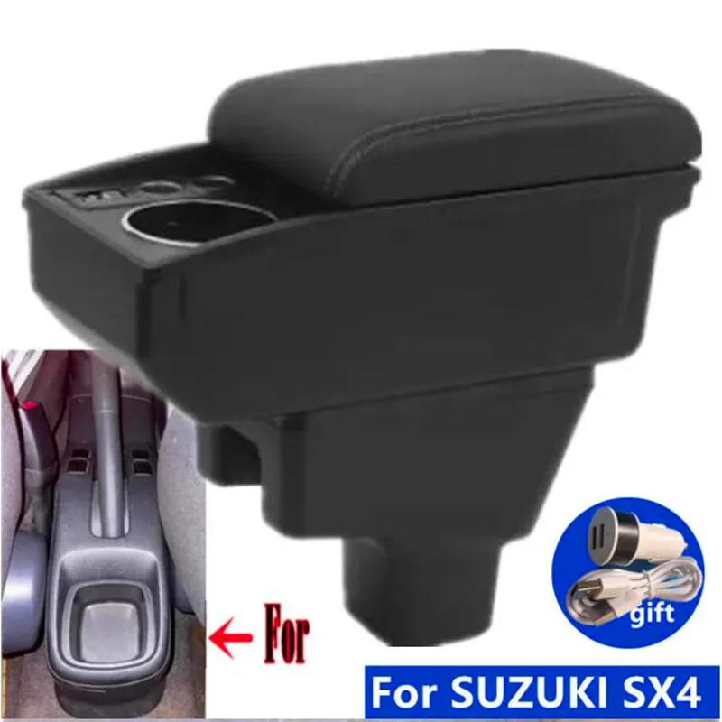 Dla SUZUKI SX4 podłokietnik dla SUZUKI SX4 podłokietnik samochodowy schowek uchwyt na kubek wnętrze dedykowane akcesoria samochodowe