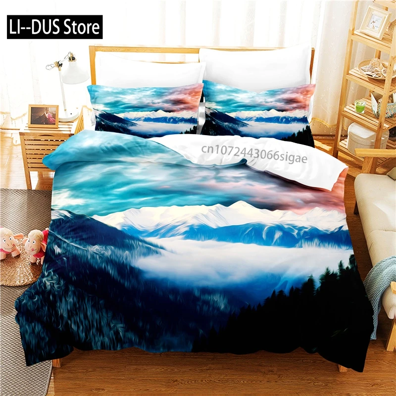 

Mountains And Rivers Bedding Set Duvet Cover Set 3d Bedding Digital Printing Queen Size Bedding Set Fashion Design