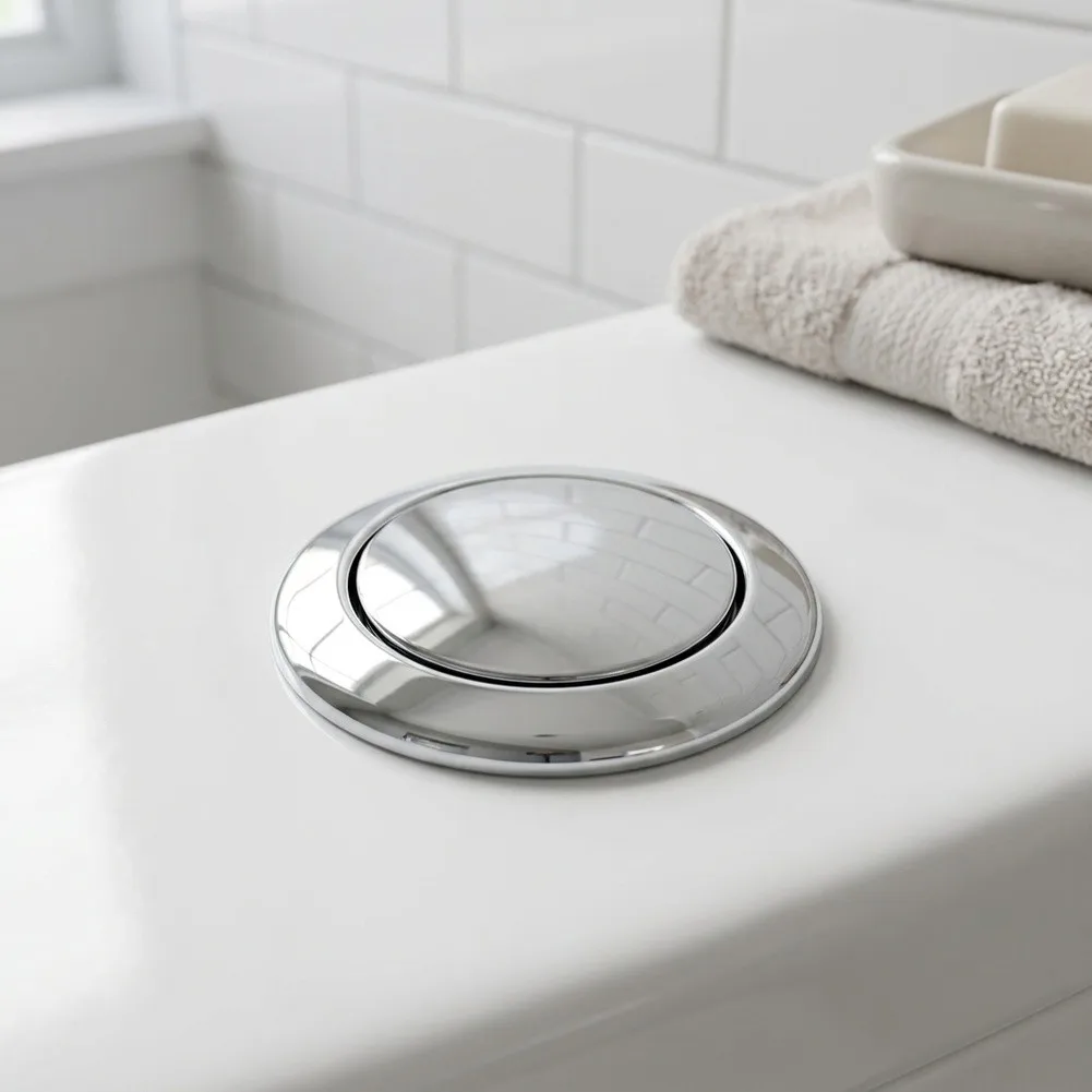 Replacement Push Button for Single-Flush Toilets with Smooth Operation and Direct Compatibility with Tank Holes
