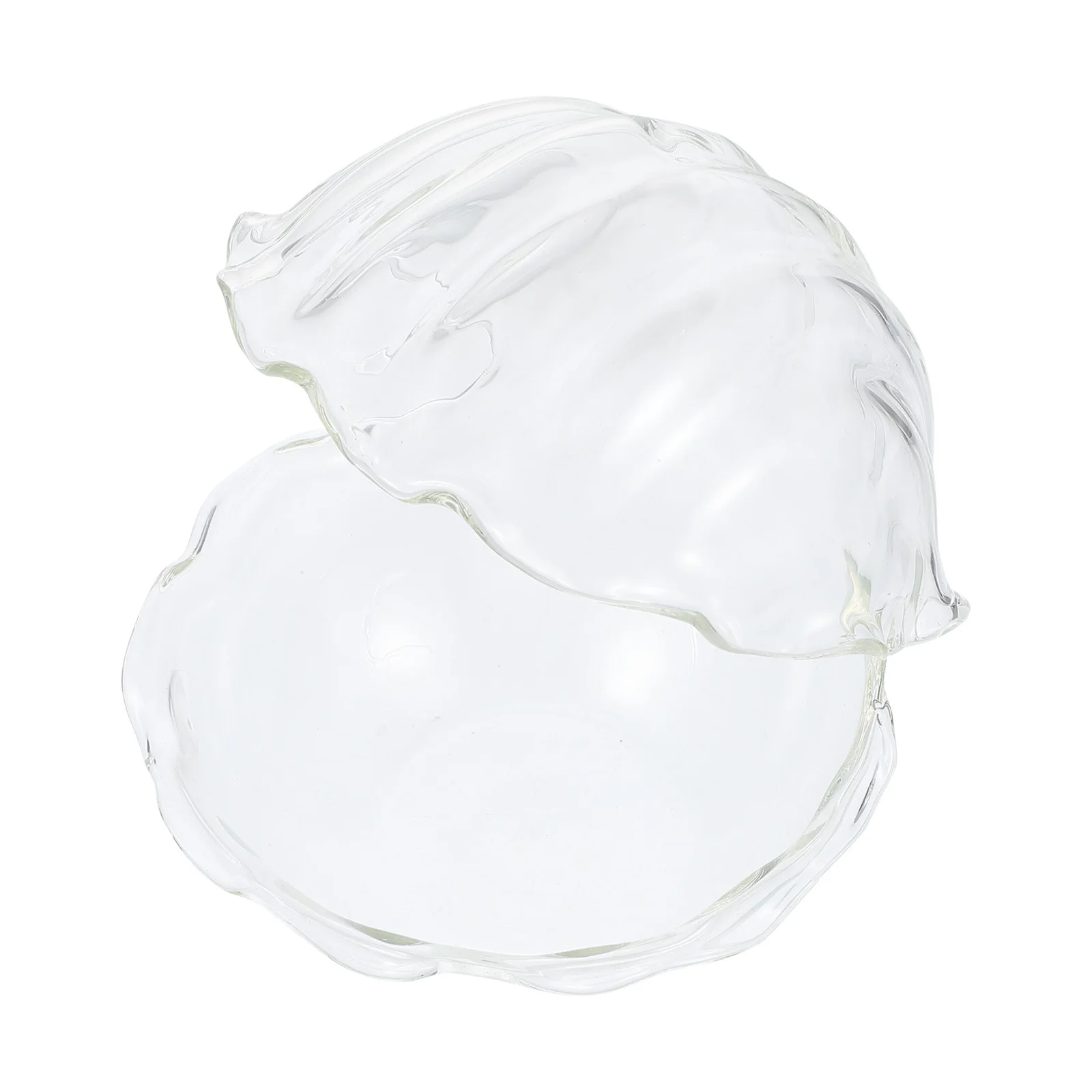 

1Pcs Shell Shaped Glass Bowl Fruit Salad Dessert Sashimi Serving Transparent Tableware Glass Bowl Kitchen Tableware