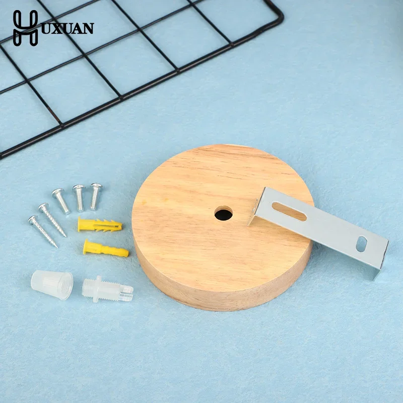 

10cm Wooden Light Canopy Kit Wood Lamp Bases Ceiling Panel Chassis Lamps Lighting Accessories Vintage Chandelier Ceiling Plate