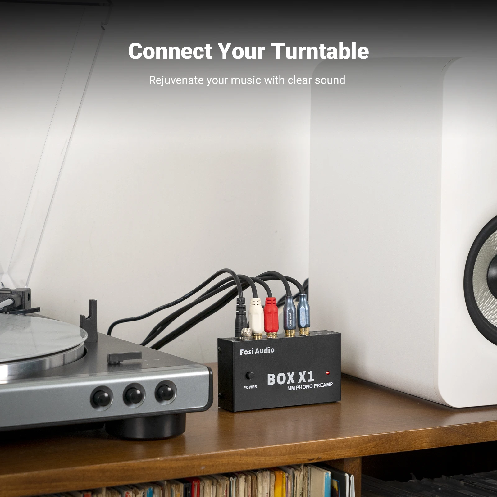 턴테이블 축음기 프리 앰프 용 Fosi 오디오 포노 프리 앰프 헤드폰 앰프가있는 미니 스테레오 오디오 HiFi