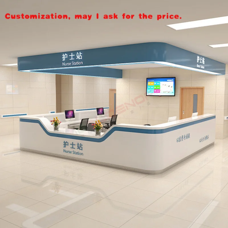 custom.Modern Design Wood Front Desk Hotel Reception Nail Salon Beauty Parlor Office Clinic Use Hotel Reception Counter Chec