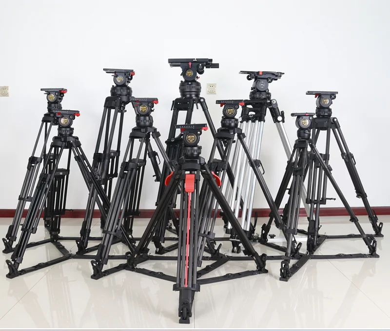 Photographic Equipment Jiepai V18 Pro Professional Broadcast Heavy Duty Aluminum Video Camera Tripod 5