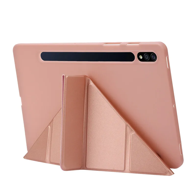 For Samsung Galaxy Tab S8 S7 Plus S7 FE SM-T970 Tablet Tri-Folding Cover Funda for Galaxy Tab S7 S8 Plus + S7 S8 12.4\'\' 11 Case