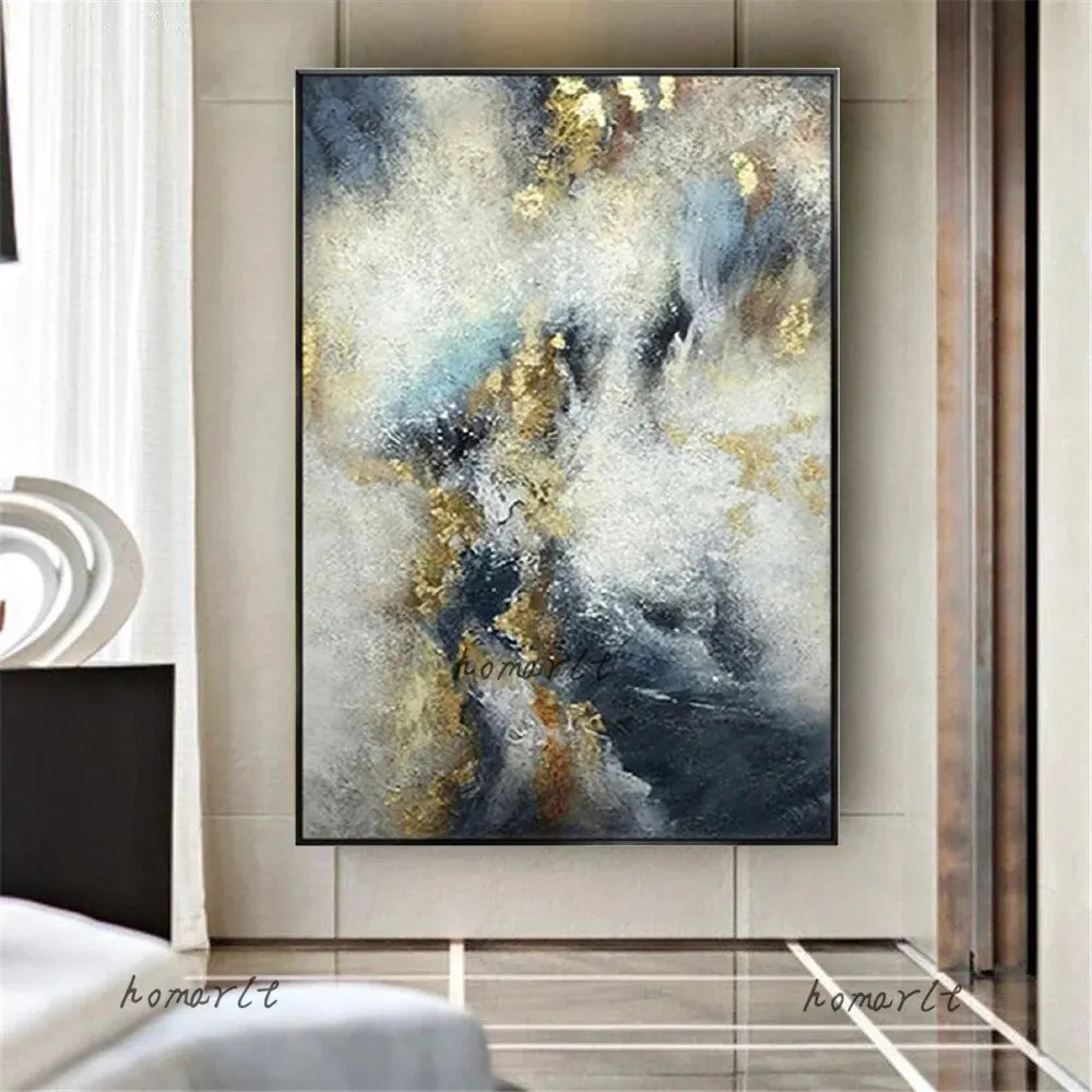 High Quality Gold Foil Abstract Artwork Professionally Hand Painted on Canvas Perfect for Home and Office Decor