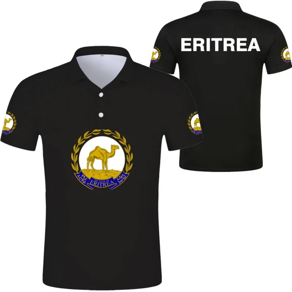 New Eritrean National Flag Graphic Polo Shirt Eritrean National Emblem Men's Tops  National Day Gifts High Quality Clothing