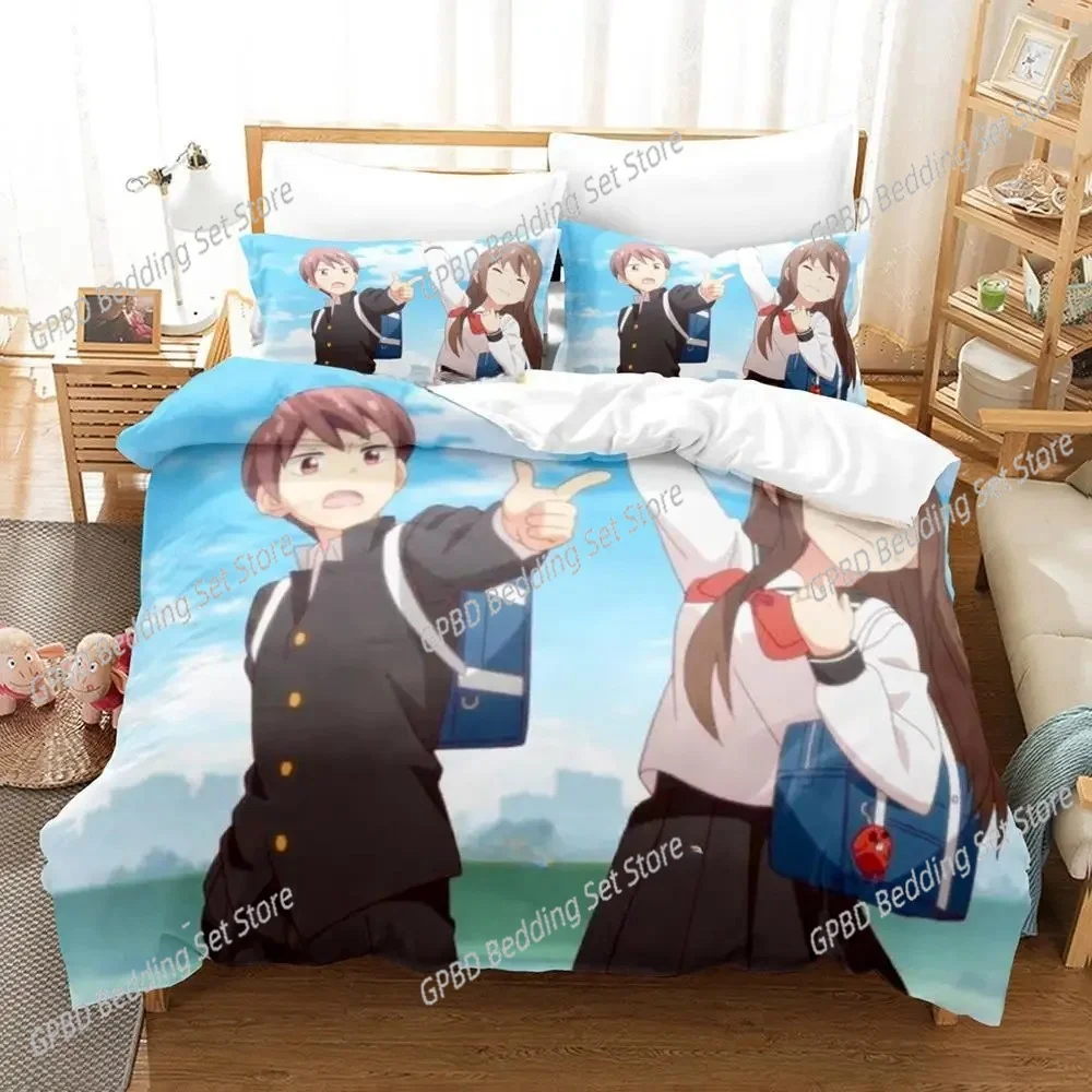 Tsurezure Children Bedding Set Single Twin Full Queen King Size Bed Set Adult Kid Bedroom Duvetcover Sets 3D Anime Bed Sheet Set