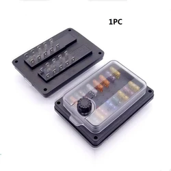 Car Blade Fuse Box Block Holder 10 Way 12-32V Waterproof Car Boat Marine Fuse Box Holder With LED Indicator Light 5A 10A 15A 20A