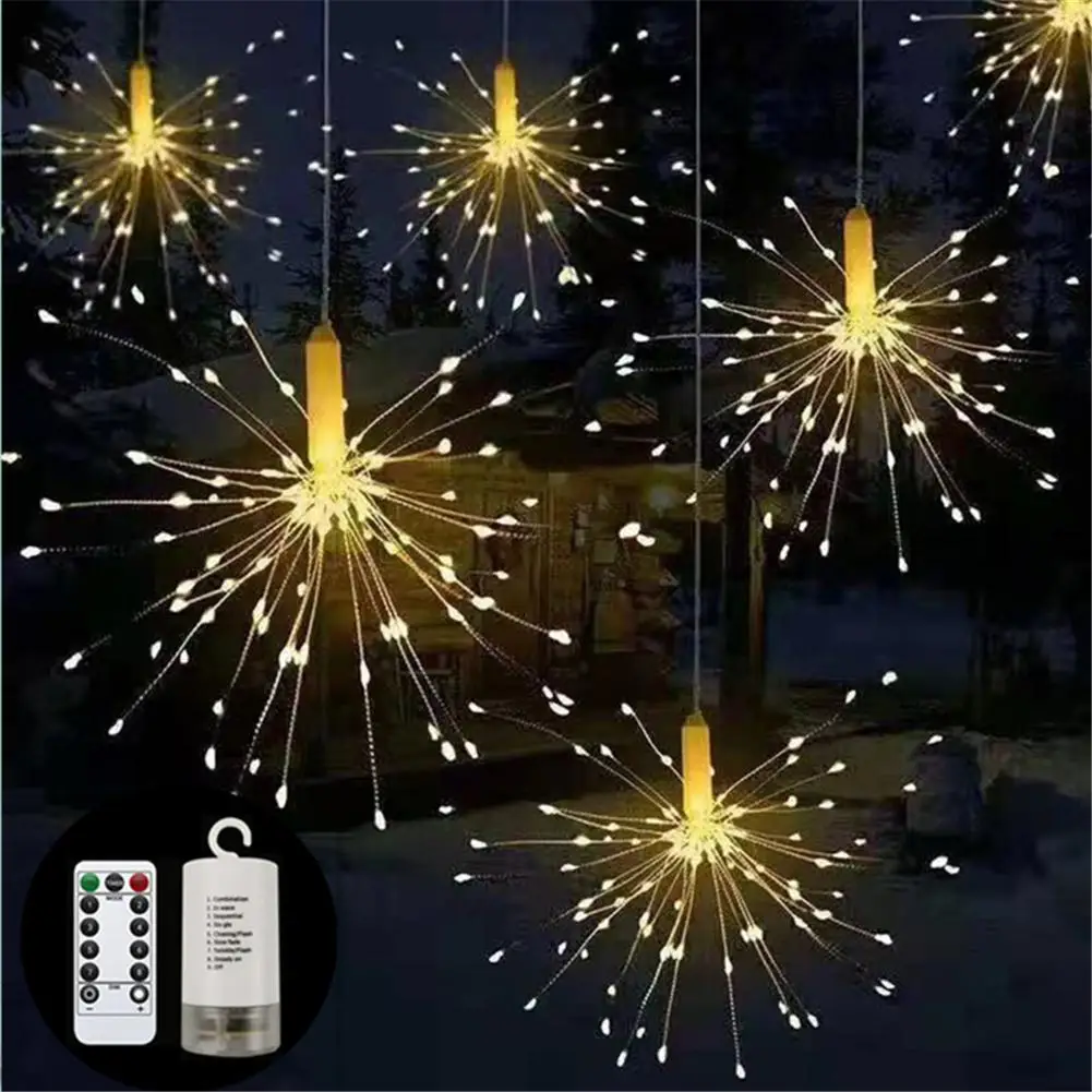 1pc filo di rame fuochi d'artificio Led filo luce fata luce decorazione lampada con 8 modalità di esplosione